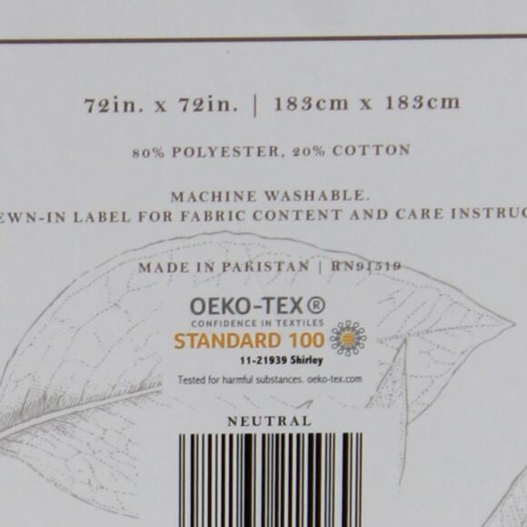 Apothecary Home Shower Curtain Cotton Blend Zen Floral Print 72" X 72" - Picture 15 of 15